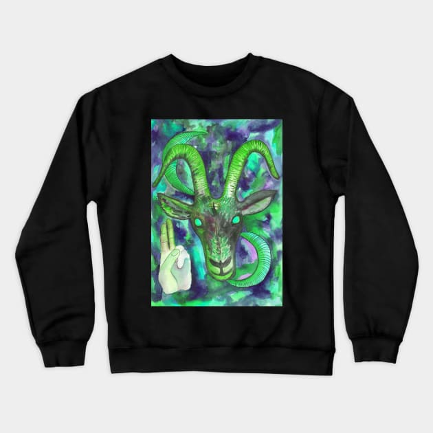 Occulc lsd satanic goat Crewneck Sweatshirt by deadblackpony